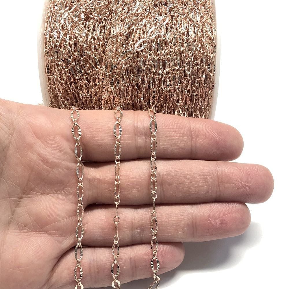 Rose Gold Plated 3x8mm Chain