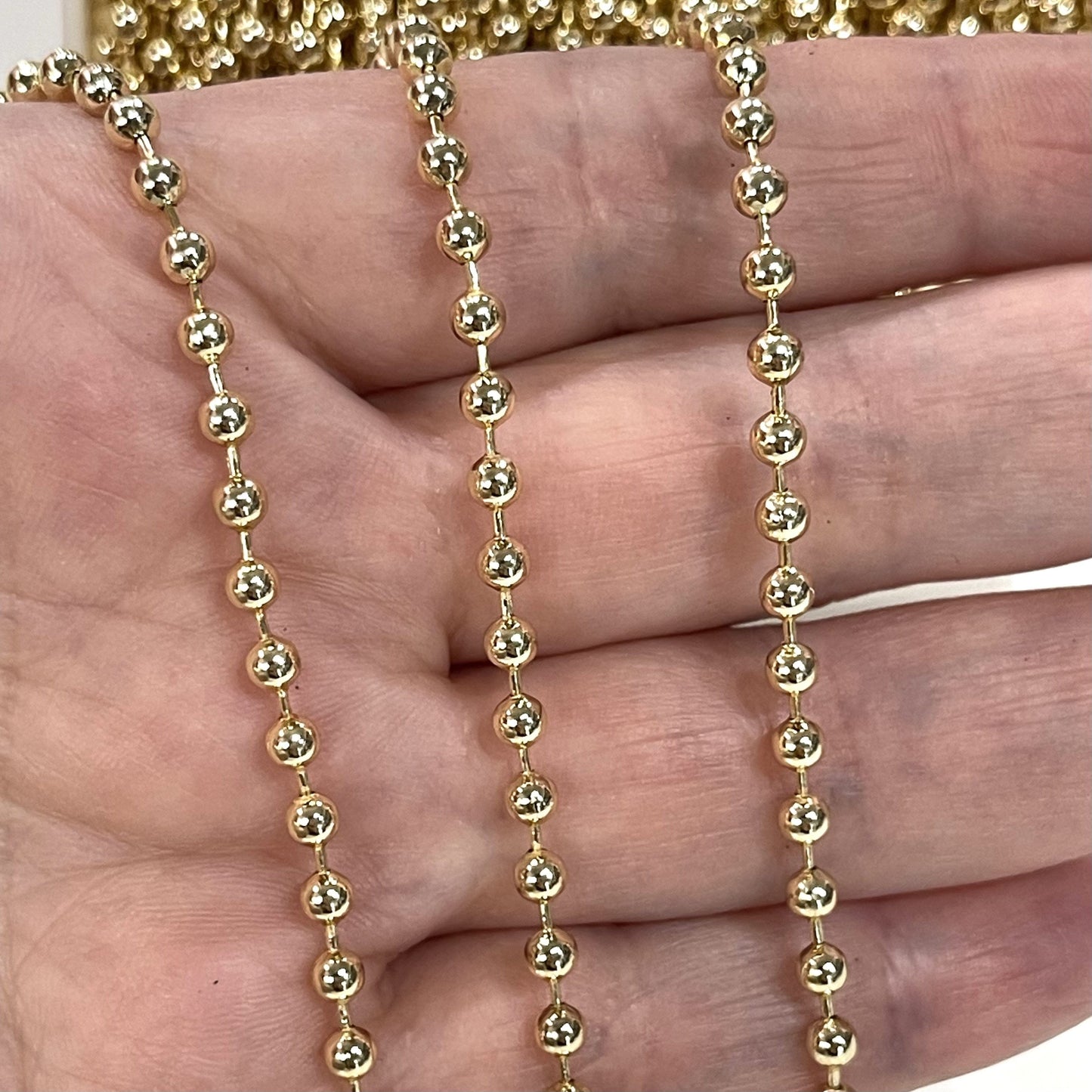 Gold Plated 3mm Ball Chain