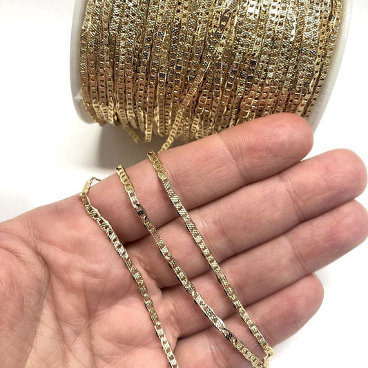 Gold Plated 3x6mm Chain