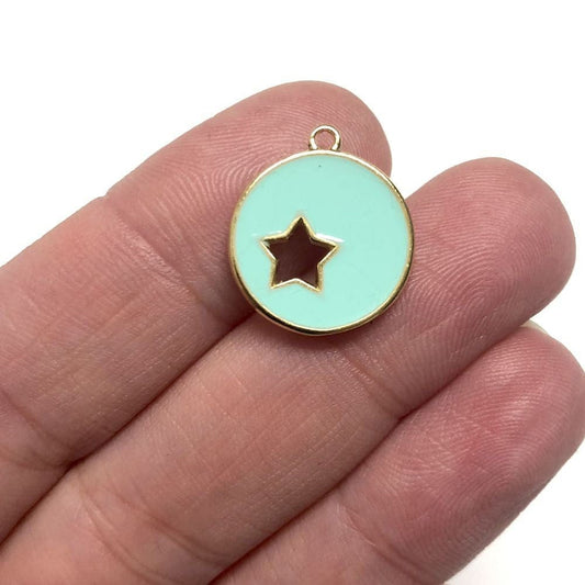 Gold Plated Enamel Round Star Apparatus-Mint
