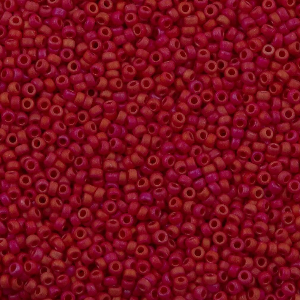 Miyuki Beads, MiyukiRoundBeads11/0-2076 Matted Opaque Red Luster