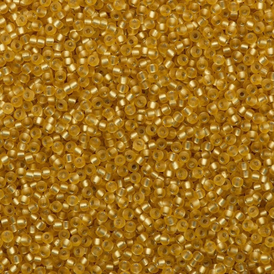 Miyuki-Perlen, MiyukiRoundBeads11/0-1902 Halbmattes, silbergefüttertes Gold