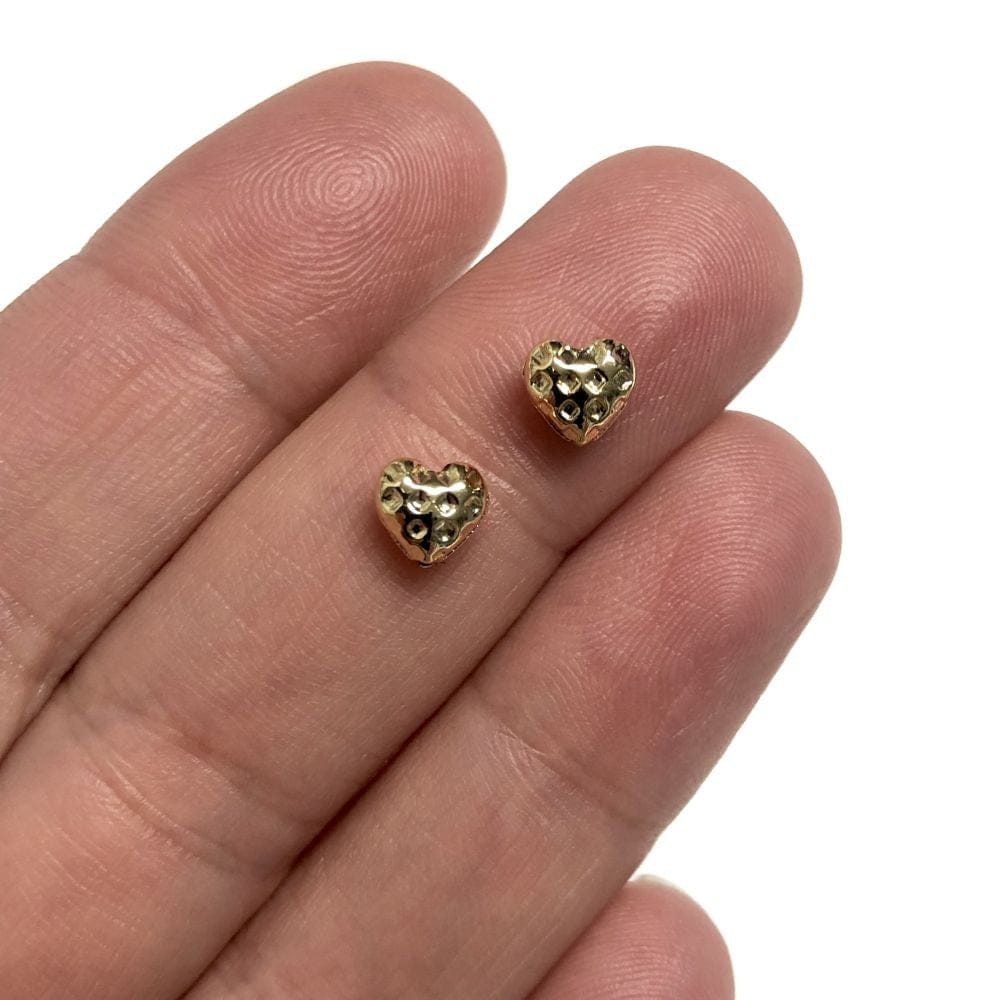 Gold Plated 7x6mm Spotted Heart Insert