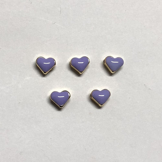 Gold Plated Enamel Heart Apparatus Lilac