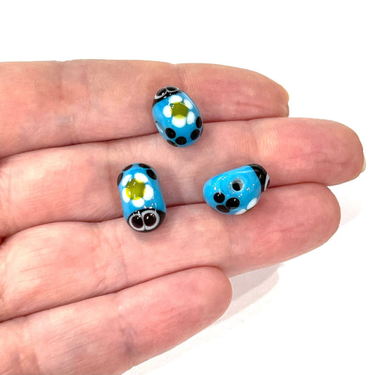 Murano Glass Ladybug Blue