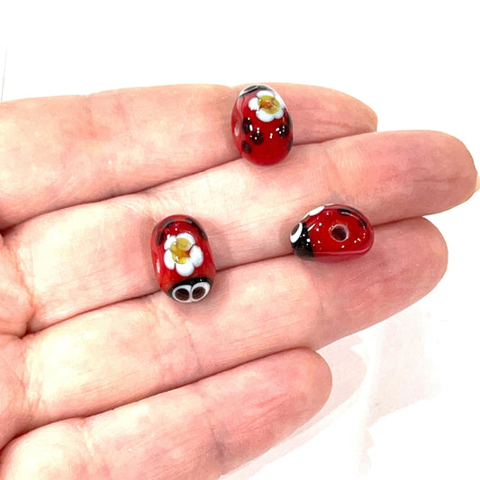 Murano Cam Uğur Böceği Kırmızı