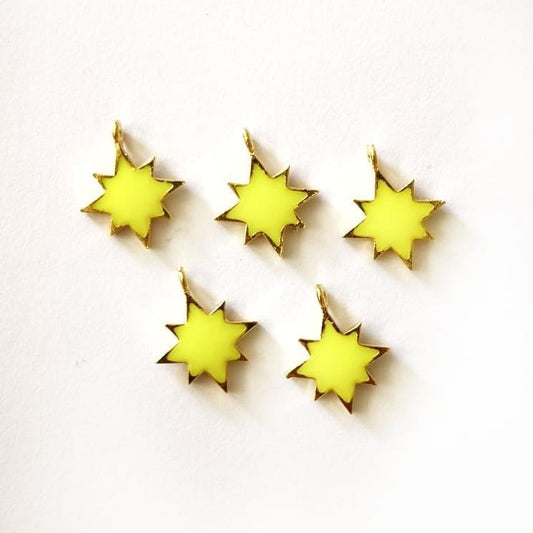 Vergoldete, emaillierte Pole Star Schüttelhalterung – Gelb