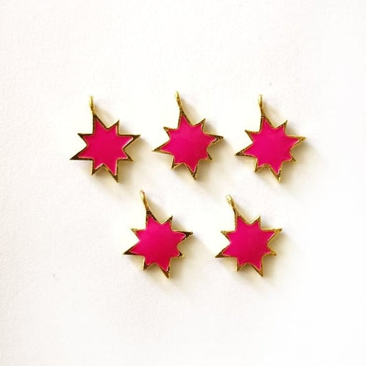Vergoldete emaillierte Pole Star-Schaukelhalterung – Dunkelrosa