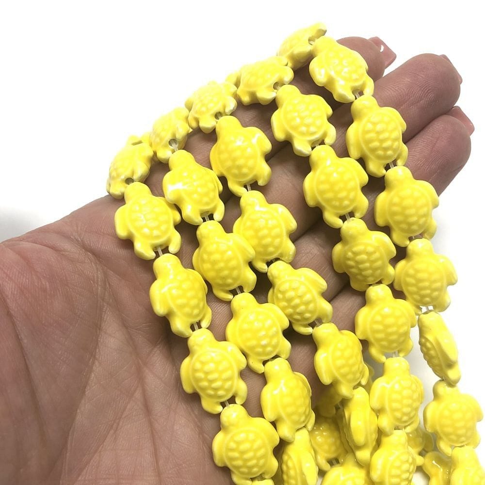 Schildkröte Keramikperle - Gelb