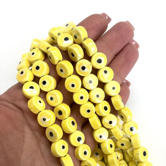 Round Ceramic Bead - Yellow