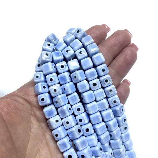 8x8mm Cube Ceramic Bead - Lilac
