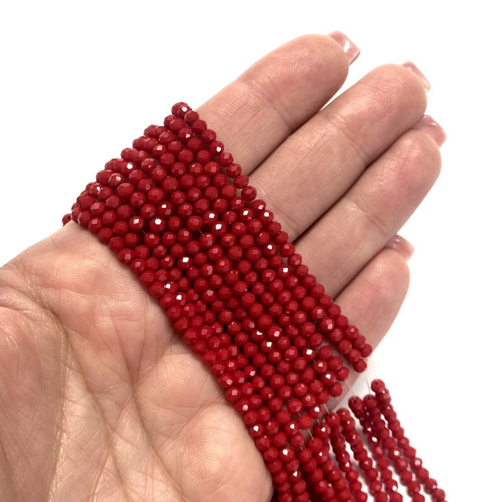 Kristallperle, chinesischer Kristall, 3 mm, 20 – Rot