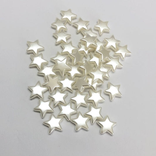 Plastic Pearl Star - Cream 13.5mm