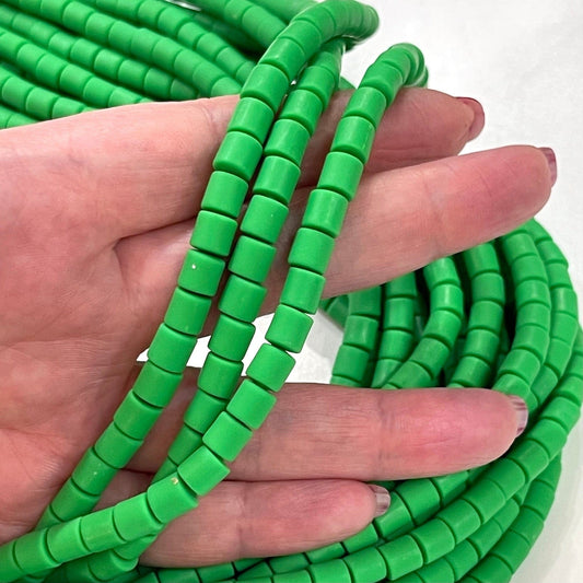Polymer Clay Lino Beads - 33 Light Green