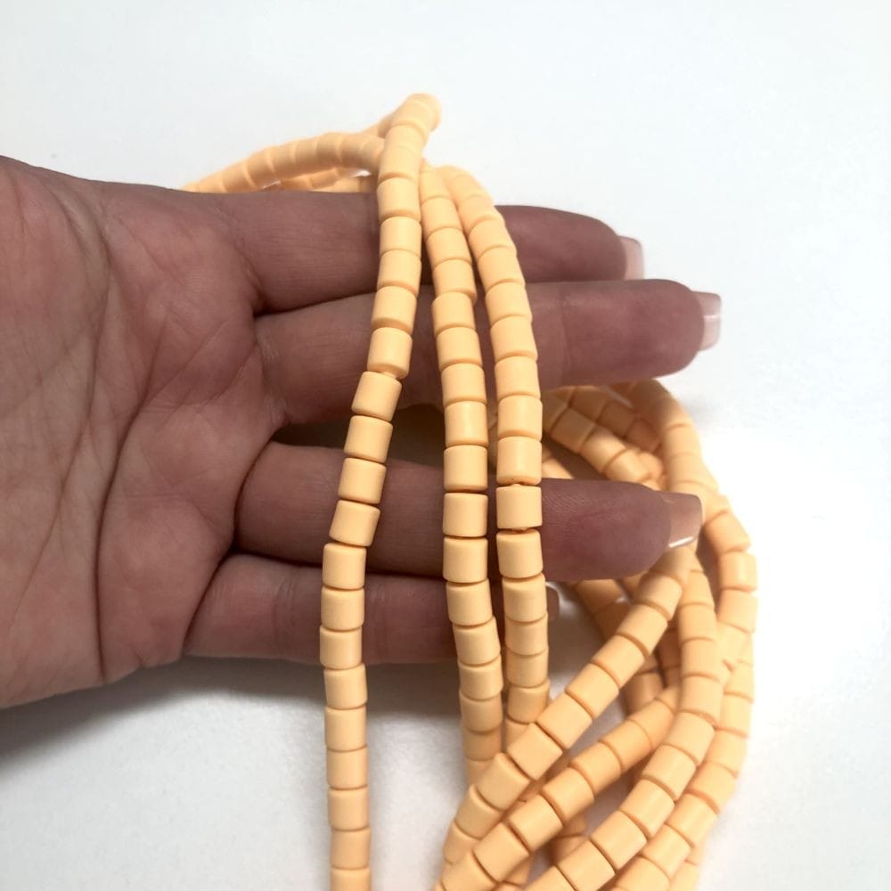 Polymer Clay Lino Beads - 31 Orange