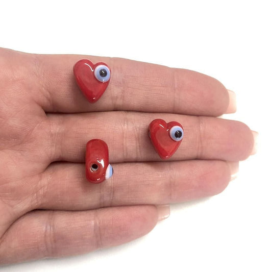 Evil Eye Herz aus Muranoglas - Rot