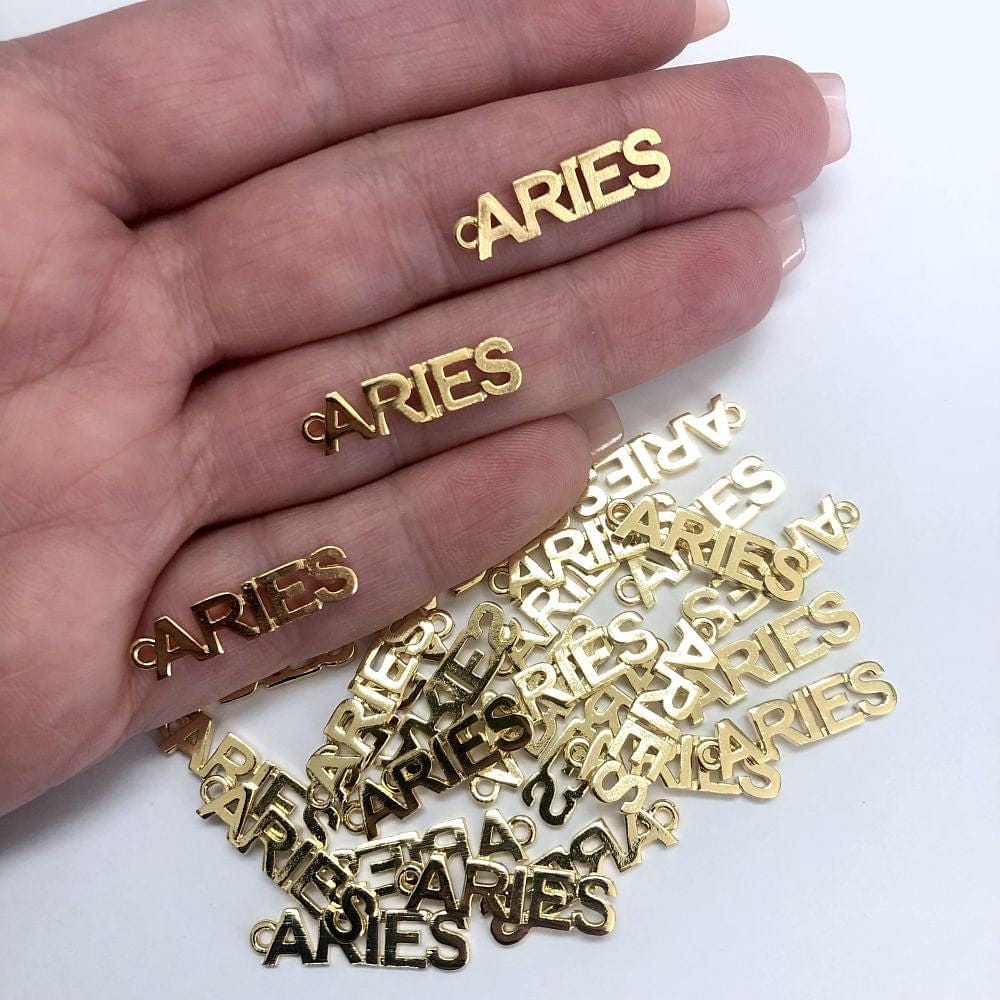 Brass Gold Plated Zodiac Symbol Pendant - Aries