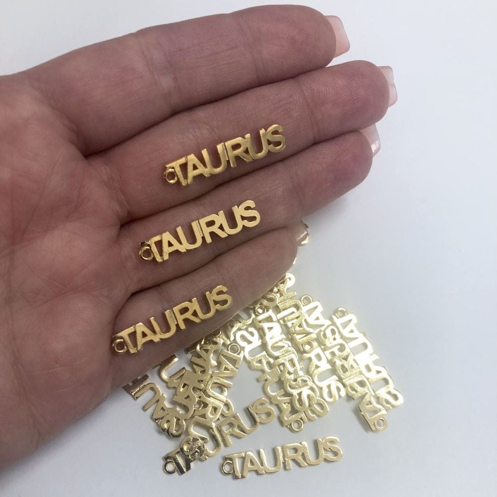 Brass Gold Plated Zodiac Symbol Pendant - Taurus