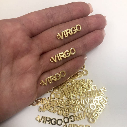 Brass Gold Plated Zodiac Symbol Pendant - Virgo
