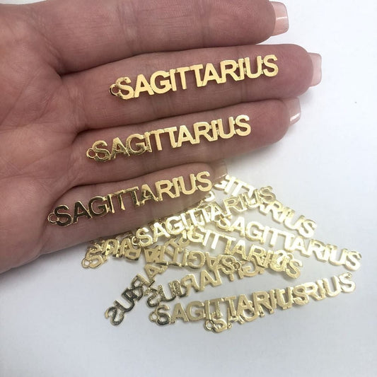 Brass Gold Plated Zodiac Symbol Pendant - Sagittarius