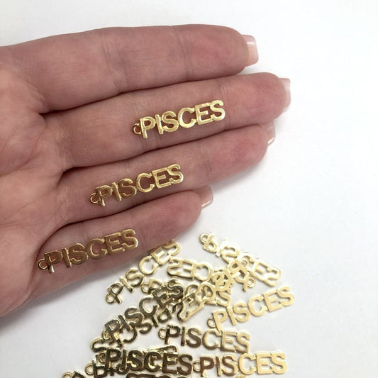 Brass Gold Plated Zodiac Symbol Pendant - Pisces