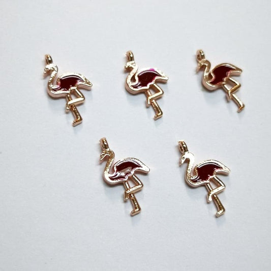 Rose Gold Enameled Flamingo Shaking Attachment - Claret Red