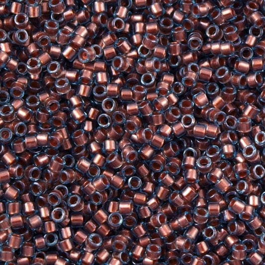 Miyuki Beads, Miyuki Delica 11/0 DB1706 Copper Pearl Lined Aqua