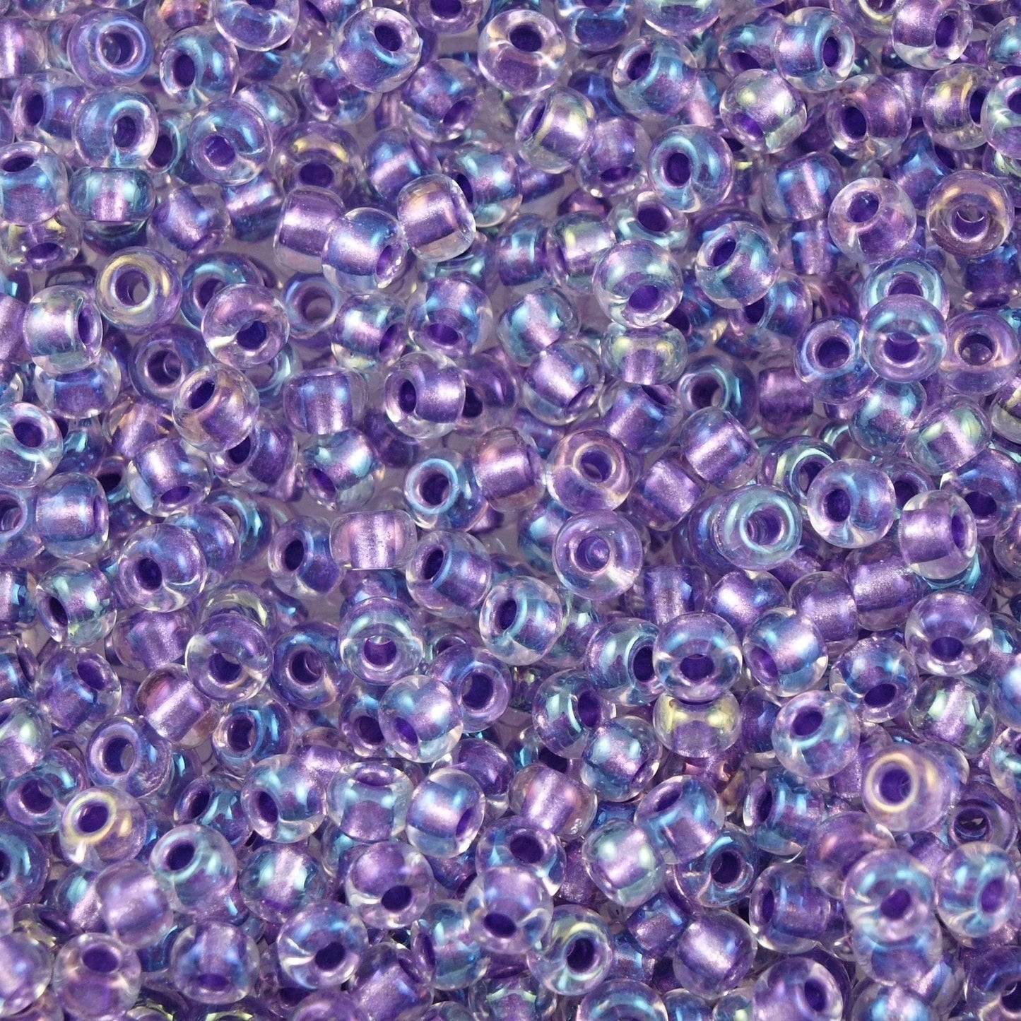 Miyuki Beads, MiyukiRoundBeads 6/0-2607 Sparkled Purple Lined Crystal