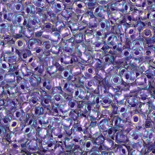 Miyuki Boncuk, MiyukiRoundBeads 6/0-2607 Sparkled Purple Lined Crystal)