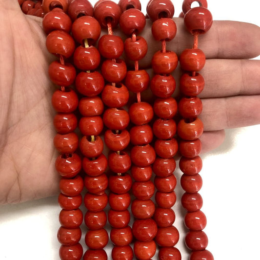 Round Glass Hearth Bead - Red 