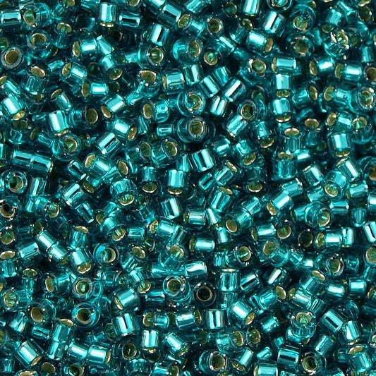 Miyuki Beads, Miyuki Delica 11/0 DB1208 Silber gefüttert karibisches Blaugrün