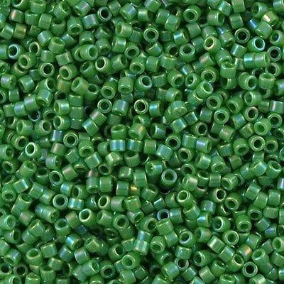 Miyuki Beads, Miyuki Delica 11/0 DB0163 Opaque Green AB