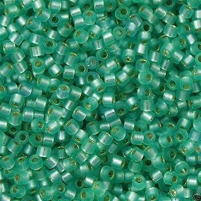 Miyuki Beads, Miyuki Delica 11/0 DB0691 Dyed Semi-Frosted Silverlined Mint Green