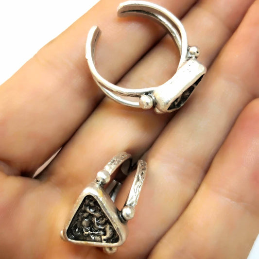 Antik versilberter Messingring - 35