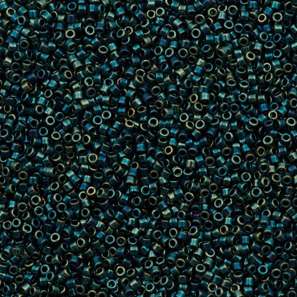 Miyuki Beads, Miyuki Delica 11/0 DB1006 Metallic Blue Green Gold Iris