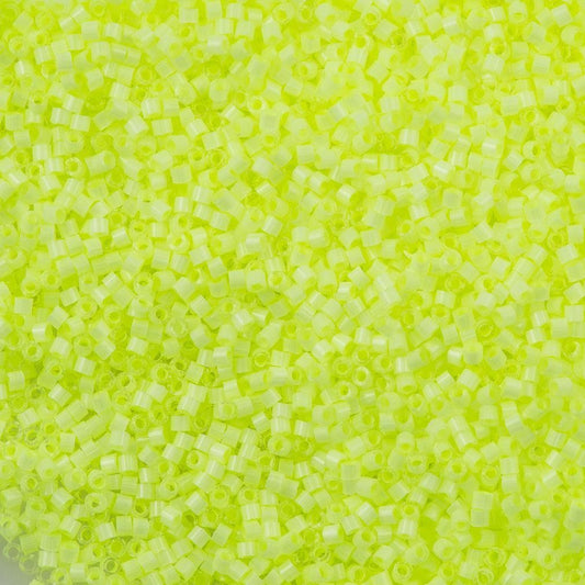 Miyuki Beads, Miyuki Delica 11/0 DB1857 Silk Inside Dyed Lime Aid