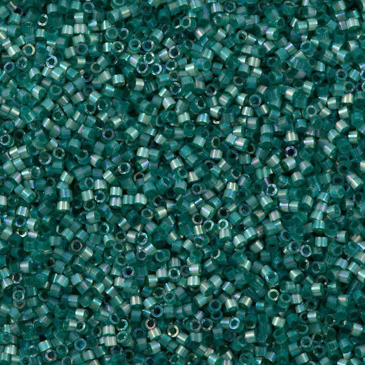 Miyuki Bead, Miyuki Delica 11/0 DB1870 Silk Inside Dyed light Emerald AB