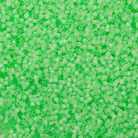 Miyuki Beads, Miyuki Delica 11/0 DB1858 Silk Inside Dyed Mint Green