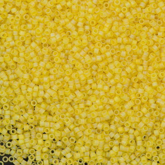 Miyuki Beads, Miyuki Delica 11/0 DB0854 Matted Pale Yellow AB