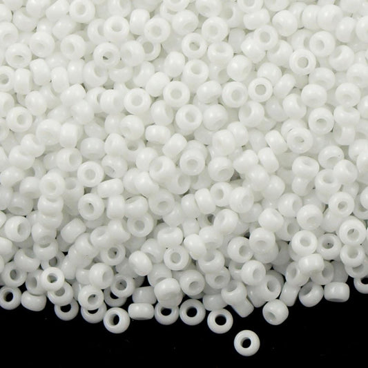 Miyuki Beads, MiyukiRoundBeads 6/0-0402 Opaque White