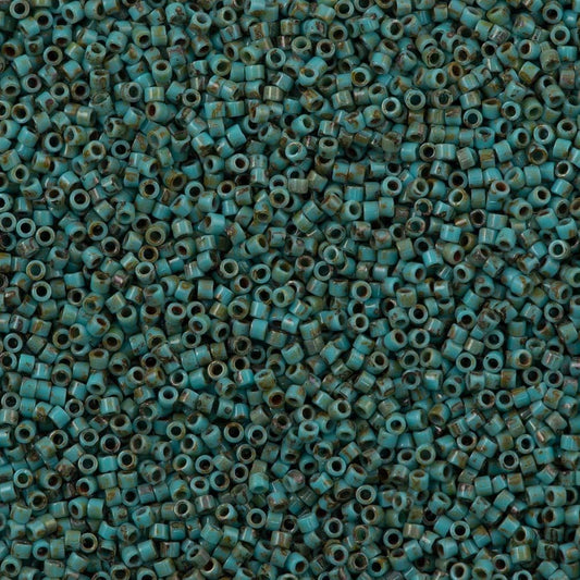 Miyuki Beads, Miyuki Delica 11/0 DB2264 Opaque Turq Blue Picasso