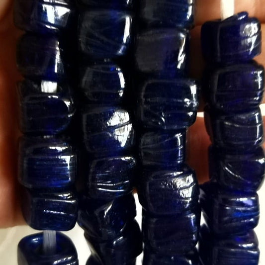 Cube Hearth Beads Navy Blue