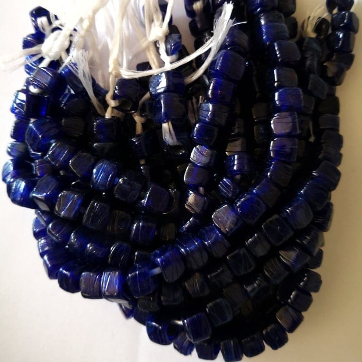 Cube Hearth Beads Navy Blue 