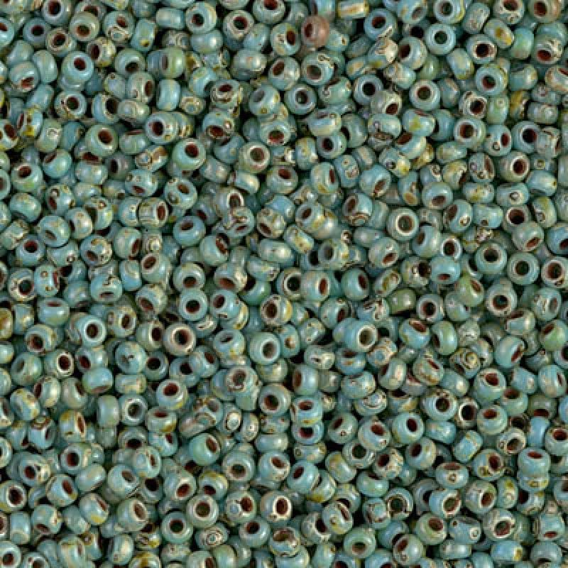 Miyuki Beads, MiyukiRoundBeads 6/0-4514 Picasso Opaque Seafoam Green