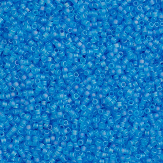 Miyuki Beads, Miyuki Delica 11/0 DB1284 Matted Transparent Ocean Blue AB