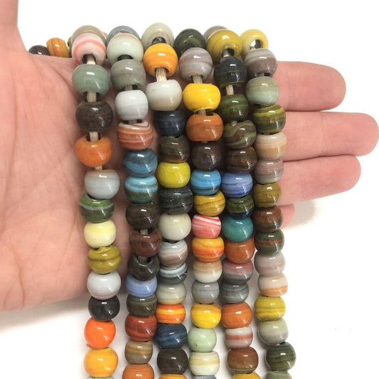 Runde Glas-Herd-Perle – authentische Farben 