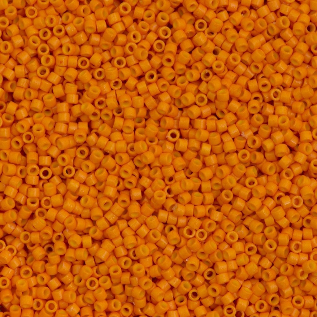 Miyuki Beads, Miyuki Delica 11/0 DB2104 Duracoat Opaque Sand Kumquat