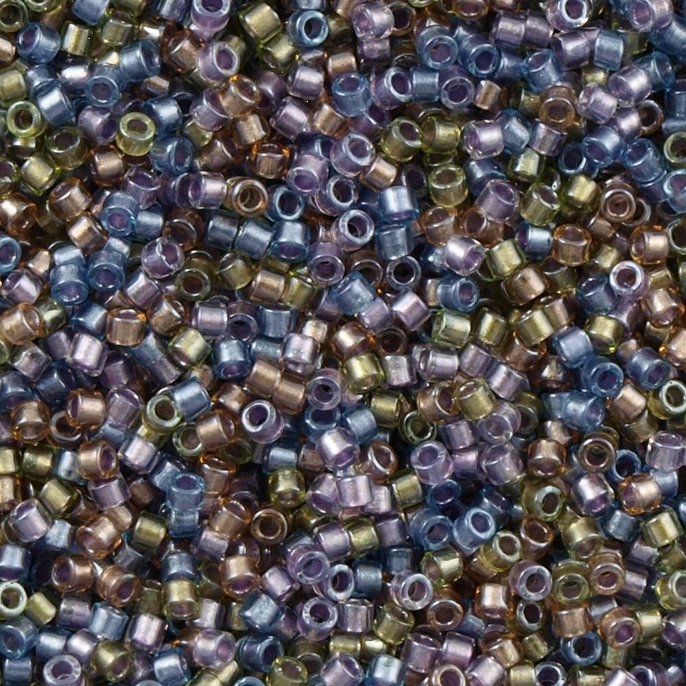 Miyuki Beads, Miyuki Delica 11/0 DB0986 Lined Purple -Bronze Mix