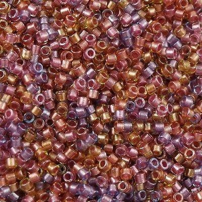 Miyuki Beads, Miyuki Delica 11/0 DB0982 Lined Purple-Salmon Mix