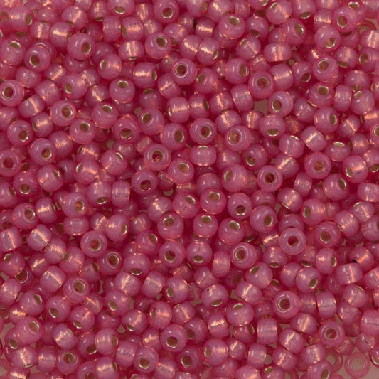 Miyuki Beads, MiyukiRoundBeads 8/0-0645 Dyed Dark Rose S/L Alabaster